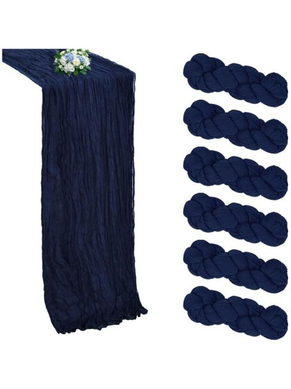 6 pack navy blue cheesecloth table runner 10ft gauze fabric wedding party decor